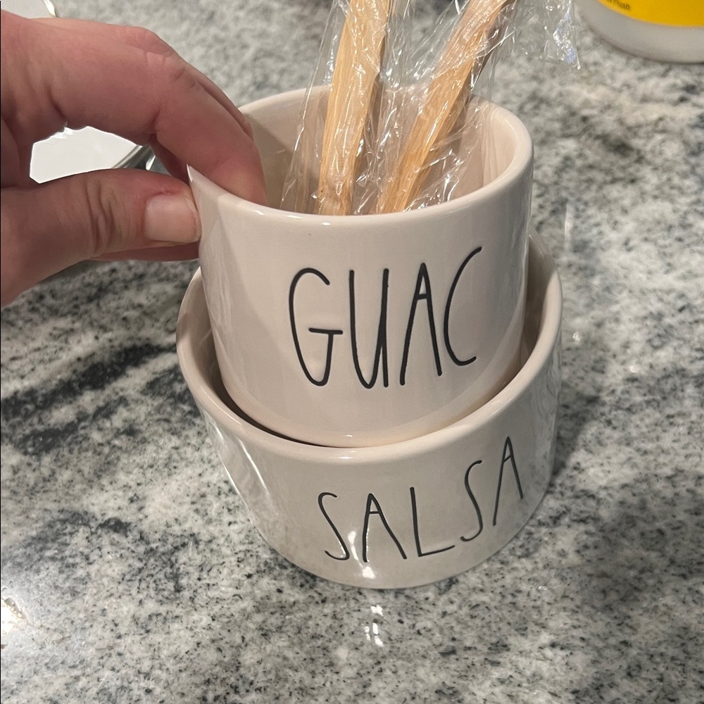 Rae Dunn Cream Guac and Salsa Bowls
